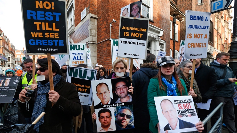 Protest at Egypt's embassy, London U.K.
