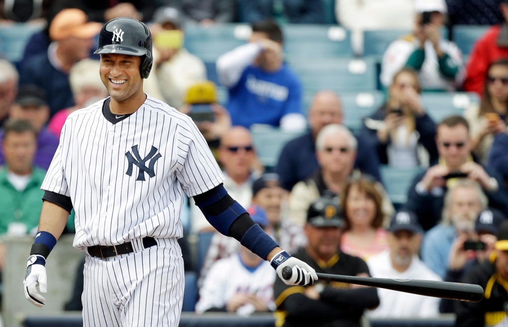 Derek Jeter hits into double play in 1st spring training at-bat | CTV News