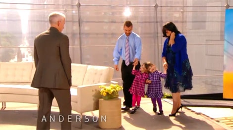 Tatiana and Krista Hogan, and their parents were guests on Anderson Cooper's new daytime talk show on Sept. 21, 2011. (CTV)