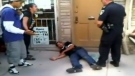This images taken from cellphone video posed on YouTube shows a teen after he was Tasered by a police officer in London, Ont., on Thursday, Sept. 22, 2011.