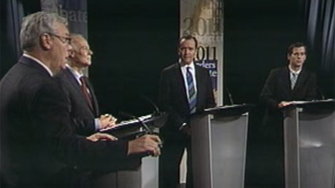 The leaders debated issues on a televised debate on Sept. 23, 2011. 