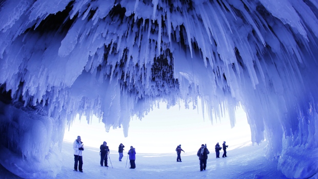 Ice caves on Lake Superior