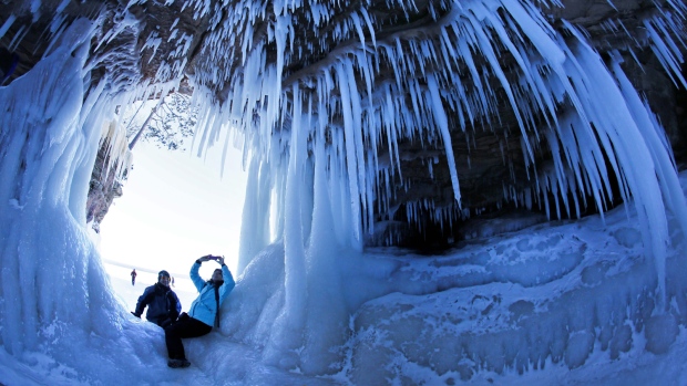 Ice caves in Apostle Islands
