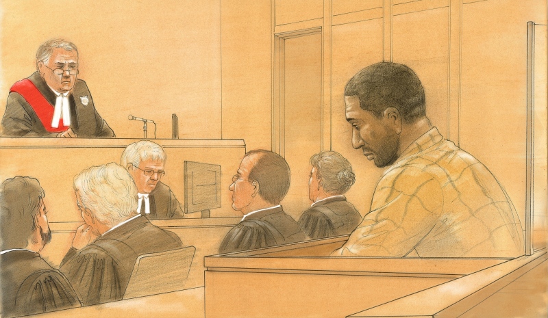Marvin Jerrett appears in a Toronto courtroom on Tuesday, March 4, 2014. (John Mantha)