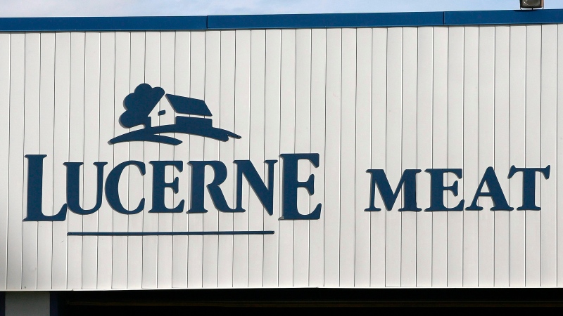 Th Lucerne Meat Plant sign is shown in Calgary, Alberta on Monday, August 25, 2008. (THE CANADIAN PRESS / Larry MacDougal)