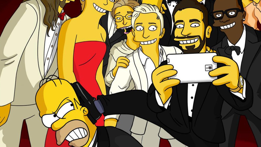 Simpsons Oscar selfie
