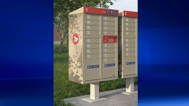 A mock-up of the new Canada Post community mailboxes is pictured. (Canada Post)