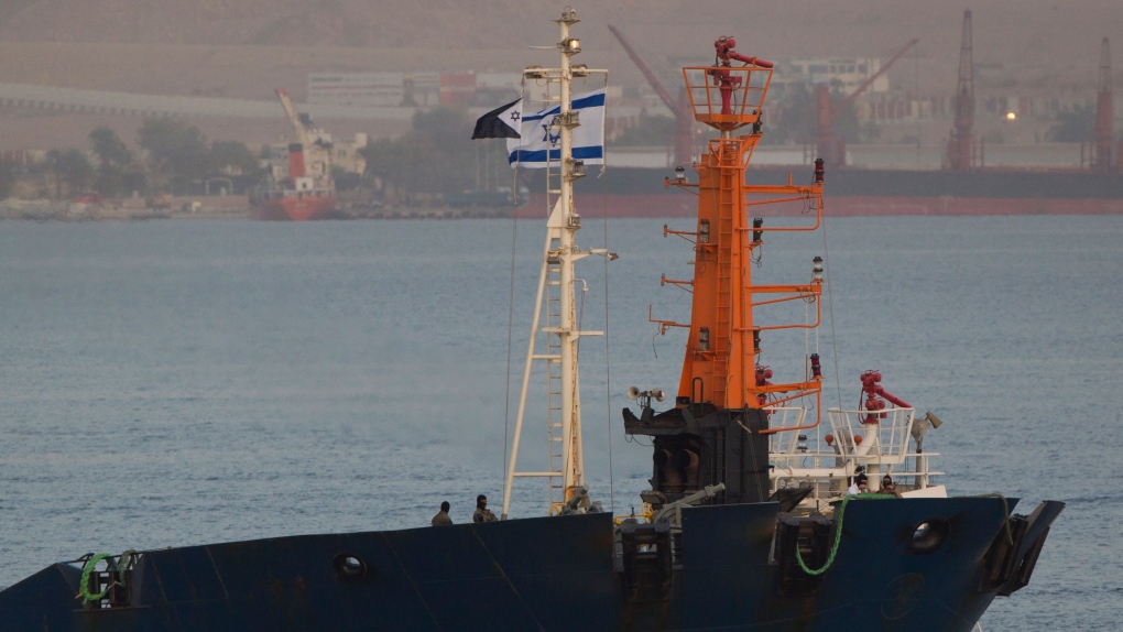 Israeli prepares cargo from seized ship 
