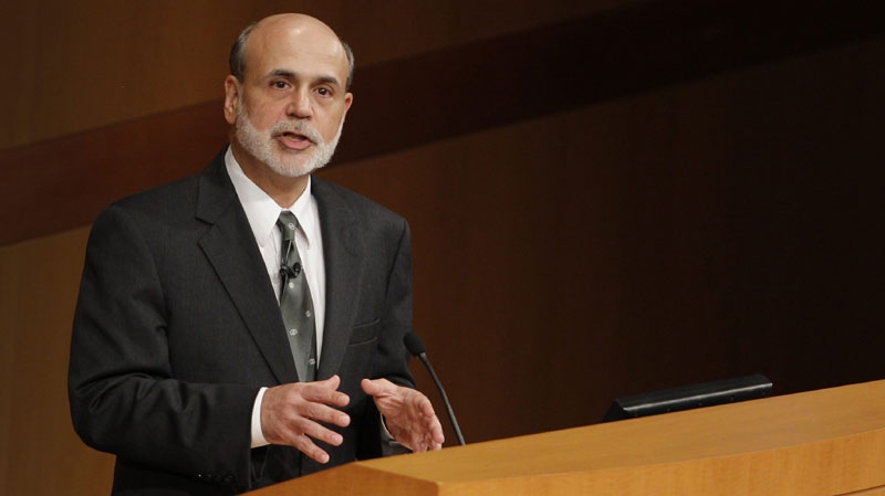 U.S. Federal Reserve chairman Ben Bernanke answers questions after giving a speech in Cleveland on Sept. 28, 2011