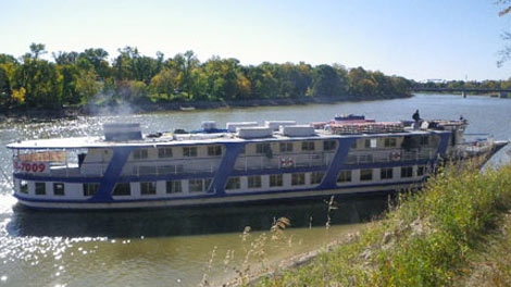 The River Rouge collided with a large log Friday, Sept. 30, 2011 stranding passengers on the Red River.