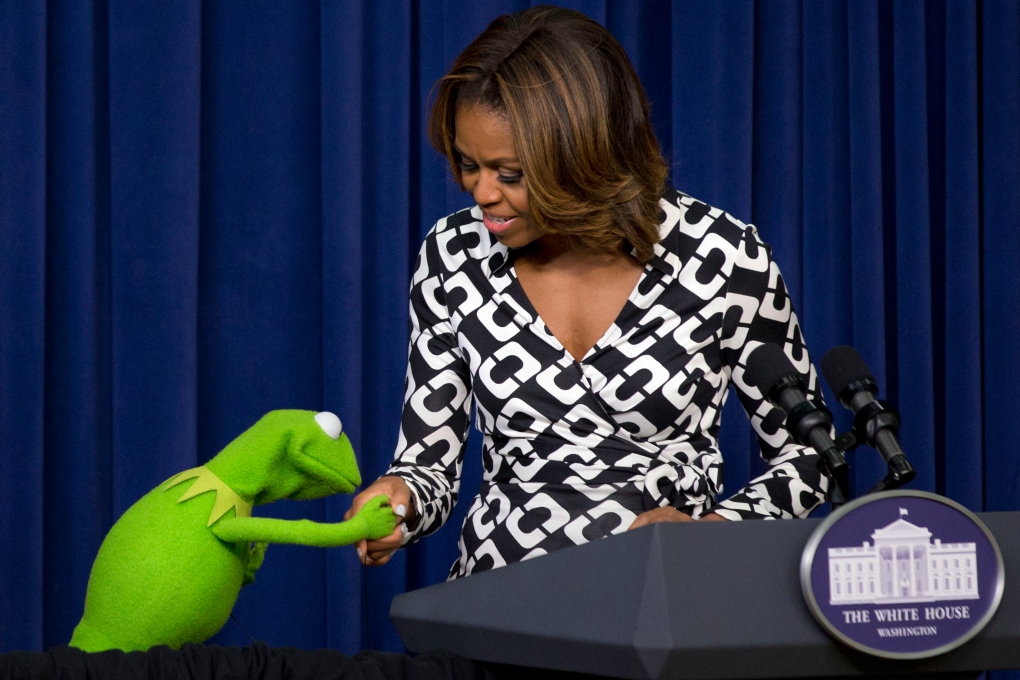 Michelle Obama attends Muppets screening