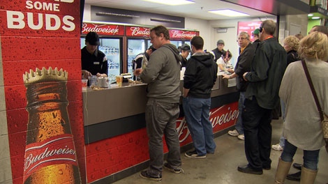 Sports fans complained about long lineups and depleted beer and food supplies at the reopening of BC Place stadium Friday night. Sept. 30, 2011. (CTV)