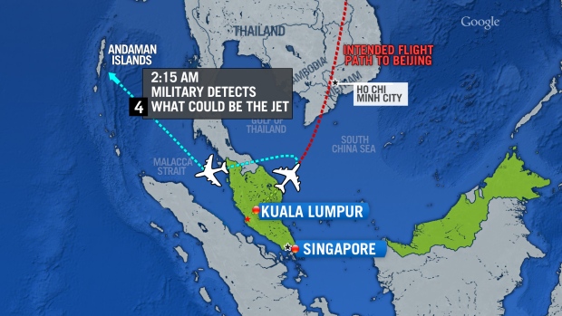 Malaysia plane path (CTV News)