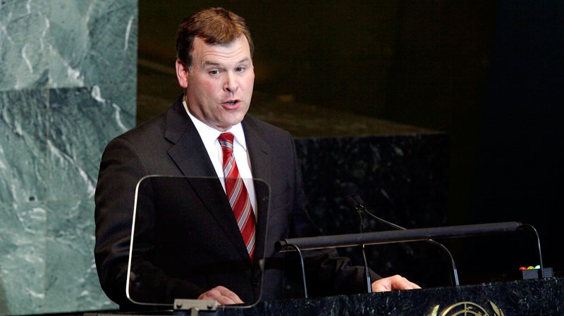 John Baird, Foreign Minister of Canada, addresses the General Assembly during the 66th U.N. General Assembly at UN Headquarters on Sept. 26, 2011. (AP / David Karp)