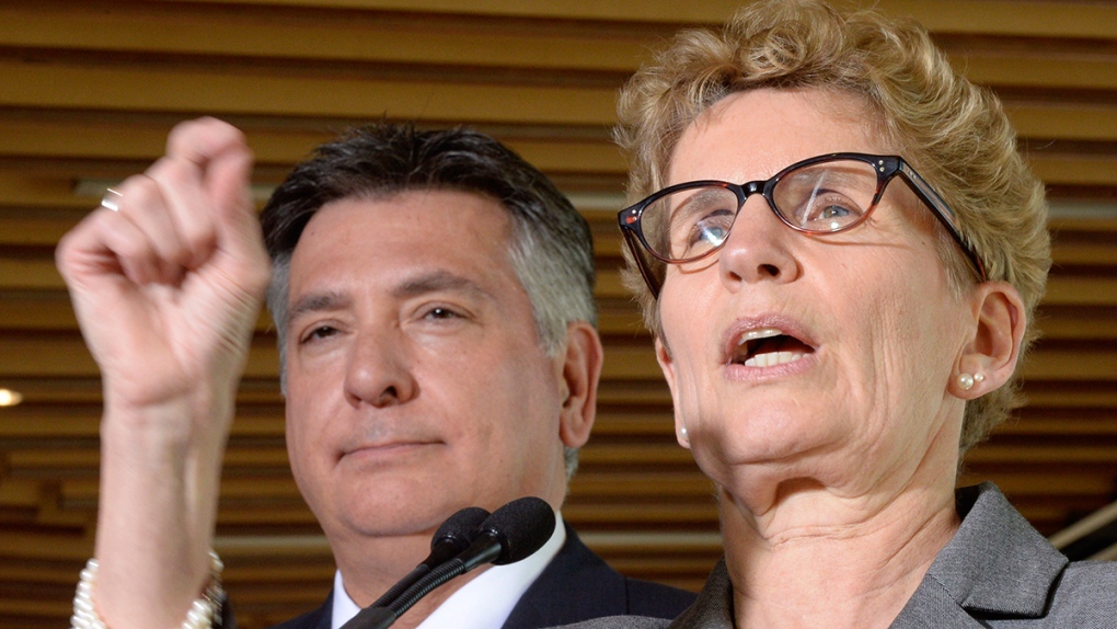 Ontario Premier Wynne and Finance Minister Sousa