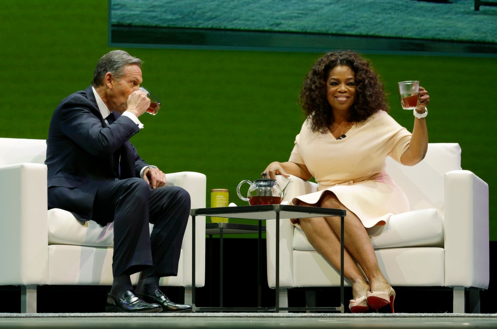 Howard Schultz and Oprah unveil "Oprah Chai" tea