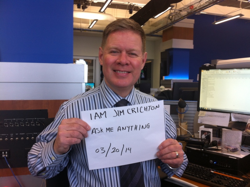Jim Crichton can be seen holding his Reddit AMA proof on Thursday, March 20.