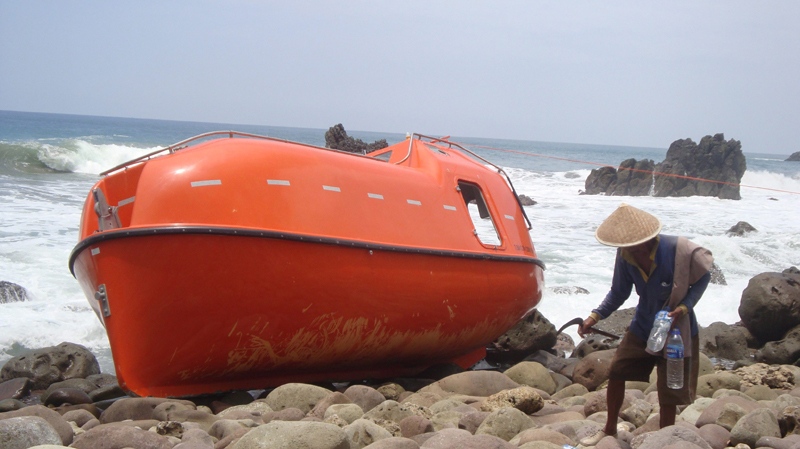 Lifeboat stranded in Central Java Indonesia