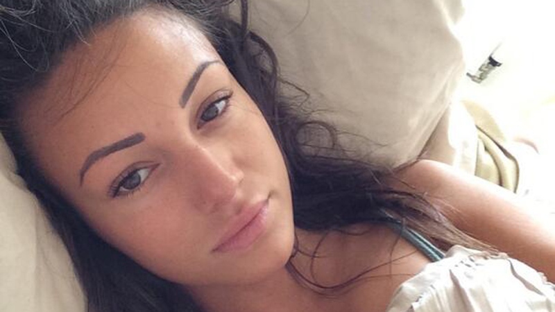 In this Twitter photo, British actress Michelle Keegan participates in the 'No Makeup Selfies' campaign. (Photo courtesy Twitter)