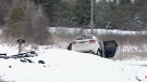 A six-year-old- boy is dead and five others in hospital following a crash near Orangeville, Saturday, March 22, 2014.
