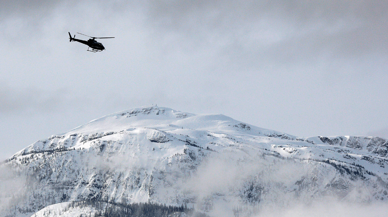 Rescue helicopter heads toward avalanche site
