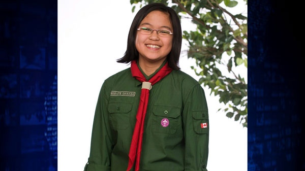 Clara Estrella models the new Scout uniform in this photo released on Friday March 25, 2011. (THE CANADIAN PRESS/Scouts Canada)