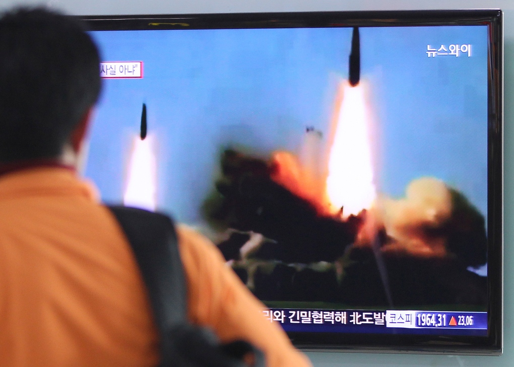 North Korea fires 2 missiles as rivals meet