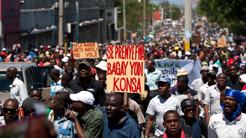 Demonstration in Port-au-Prince, Haiti