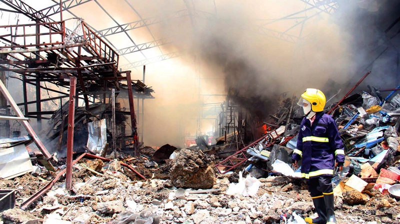 Explosion at a scrap shop in Bangkok, Thailand