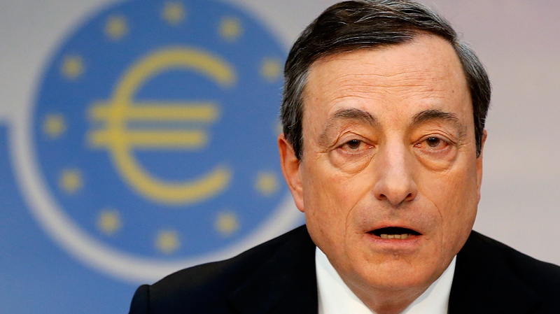 ECB President Mario Draghi in Frankfurt
