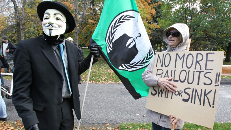 Protesters take part in Occupy Ottawa event