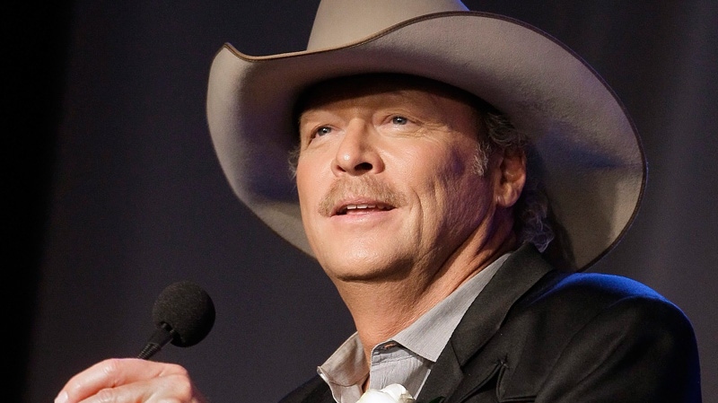 Alan Jackson speaks as he is inducted into the Nashville Songwriters Hall of Fame on Sunday, Oct. 16, 2011, in Nashville, Tenn. (AP / Mark Humphrey)