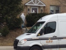 Police in Hanover investigate a second location on Monday April 7th, 2014 after a murder in the town. (Roger Klein / CTV Barrie)