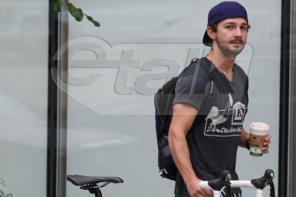 Shia LaBeouf in downtown Vancouver recently where he is filming 'The Company You Keep' (PUNKD Images)   