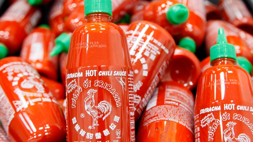 Sriracha chili bottles produced in California
