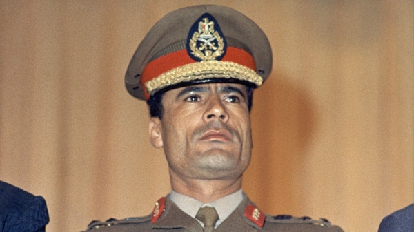 Moammar Gadhafi is seen at the Cairo Airport in 1970
