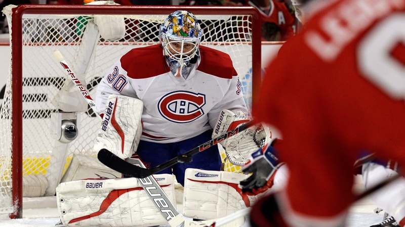 Montreal Canadiens goalie Peter Budaj in action