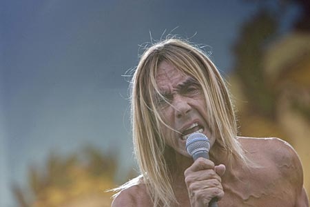 Iggy Pop performing at the Isle of Wight festival in Newport, England on June 15, 2008. (The Canadian Press / AP - Nathan Strange)