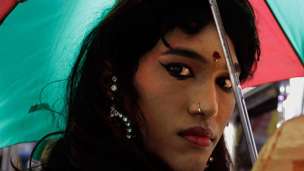 An LGBT rignts activist in Kolkata, India.