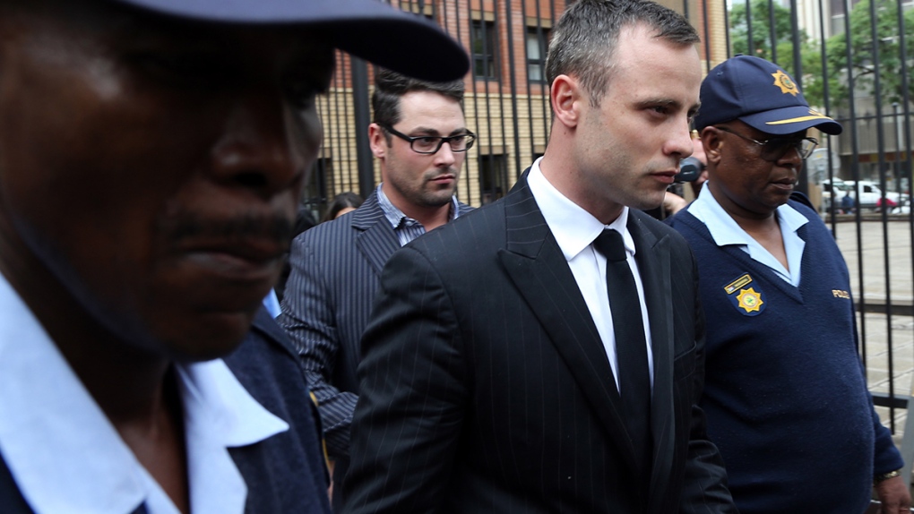 Oscar Pistorius leaves murder trial courtroom