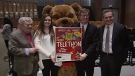 The 2014 CHEO Telethon logo was designed by 17-year-old high school student Taylor Creighton. Creighton's design was unveiled April 16, 2014 at Sir Robert Borden High School in Ottawa's west end.