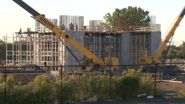 Construction continued on Monday, Oct. 24, 2011 at a Mississauga natural gas-fired power plant that is supposed to be moved.