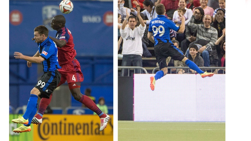 These two images show Montreal Impact's Jack McIne