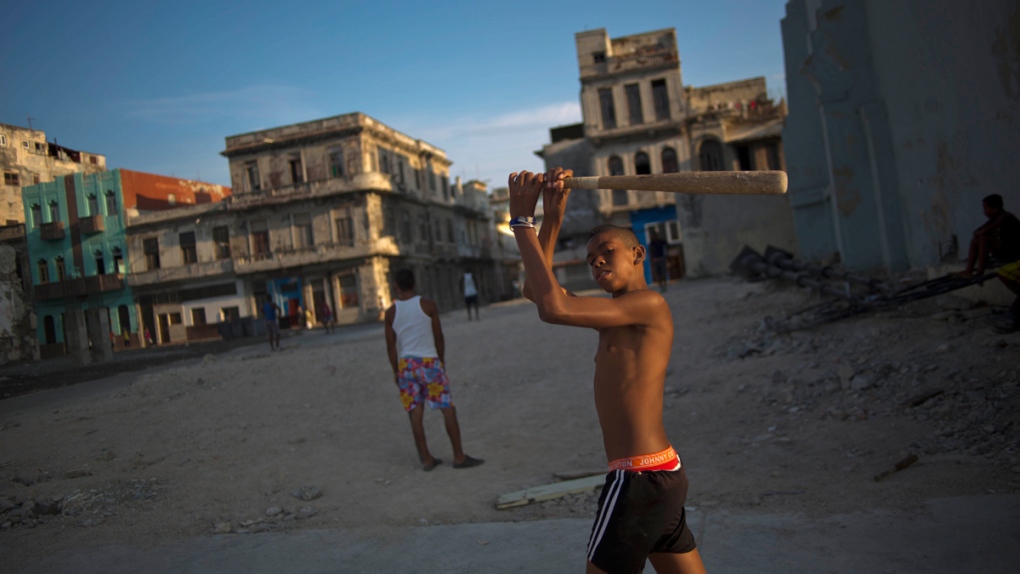 Youngsters playing in downtown Havana, Cuba