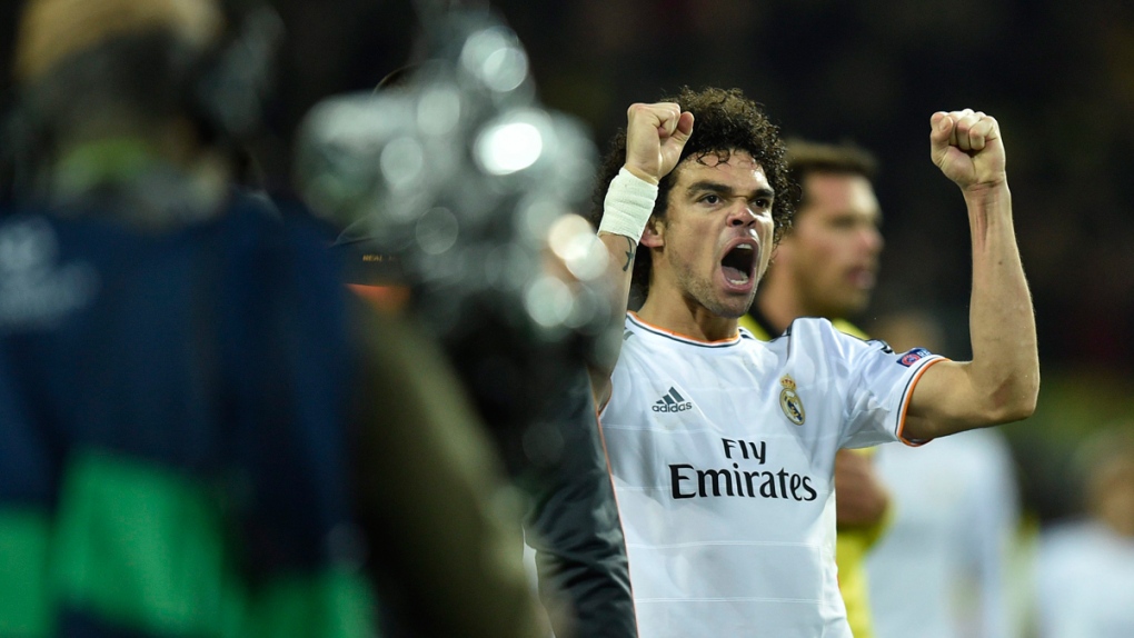Real Madrid's Pepe celebrates