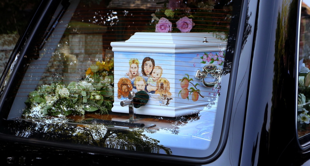 The coffin of late Peaches Geldof