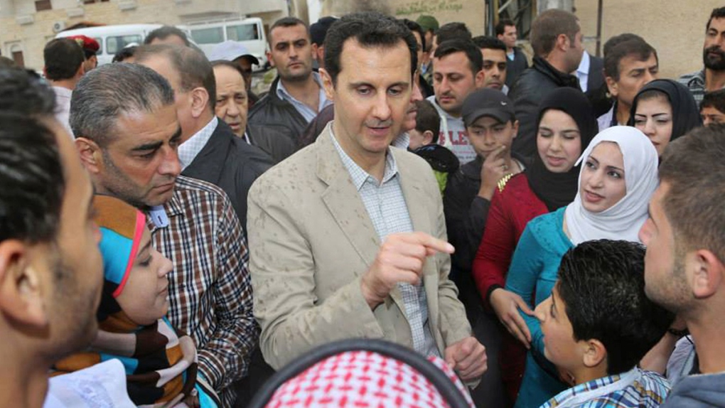 Syria's Bashar Assad in Ain al-Tineh village