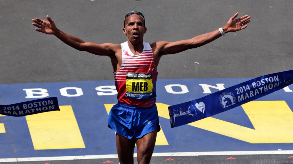 Meb Keflezighi wins the 118th Boston Marathon
