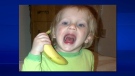 Two-year-old Jayce in happier times. The toddler was badly injured by a falling TV on Easter Sunday.