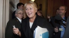 Parti Quebecois Leader Pauline Marois is seen entering a caucus meeting in Quebec City on Oct. 26, 2011